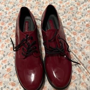 Forever 21 Burgundy Platform Oxford Shoes